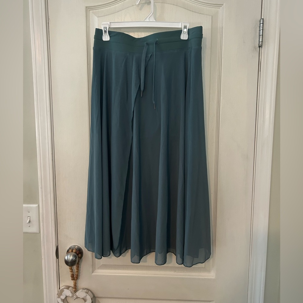Halara Teal Chiffon Skirt with Shorts Underneath